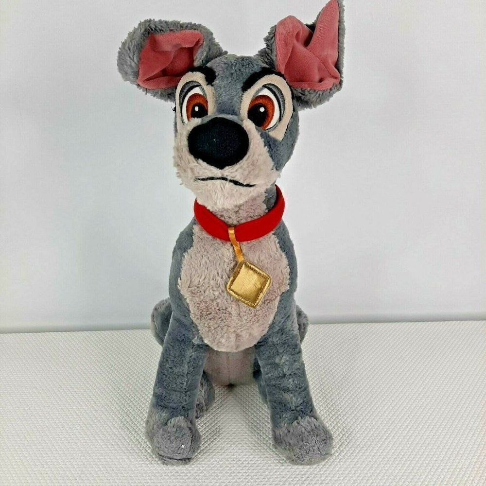 Disney Store Original Tramp Plush 16" Lady and the Tramp Stuffed Animal Dog Toy